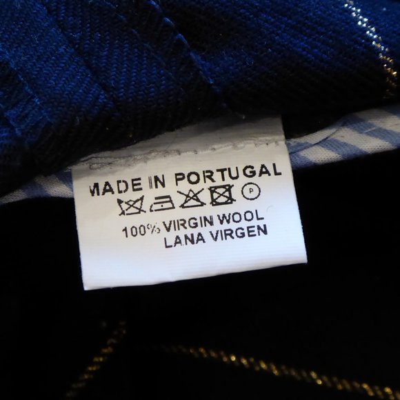 Vilagallo Wool Navy Gold Pin Stripe Front Pleat w/Cuffs Pant EU 38 USA 6 Women's - Picture 14 of 14